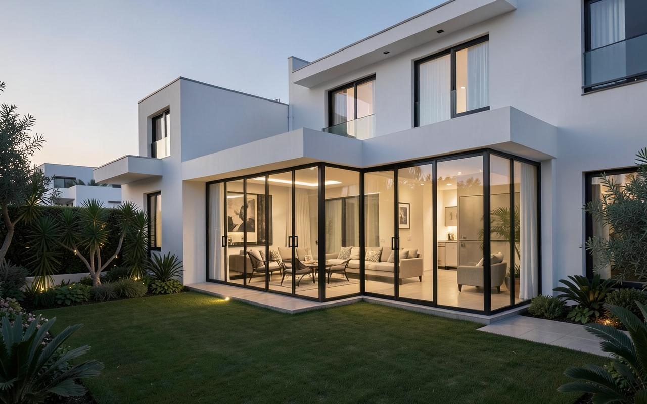 Glazed majlis extension completed at a Jumeirah Park villa